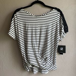 Black and white striped top